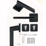 مقبض باب أسود مطفي بتصميم عصري مستطيل