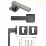 مقبض باب برنزي مطفي بتصميم مستطيل عريض