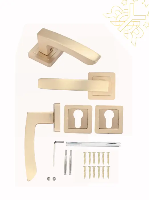 مقبض باب ذهبي بتصميم مستطيل فاخر