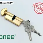 (قلب باب بمقبض دوران من شركة KANEE – مقاس 70 مم – لون ذهبي مطفي):