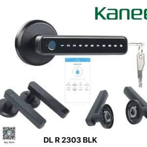 مسكة باب ذكية KANEE DL R 2303 BLK – أمان متقدم وتصميم عصري