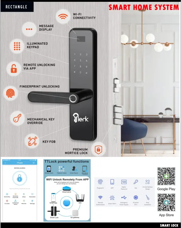 Slenk Smart Home Lock – Premium WiFi Fingerprint Door Lock