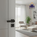 مسكة باب أسود مطفي بتصميم انسيابي عصري