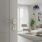 Dual-Finish Silver Modern Door Handle
