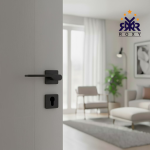 مقبض باب أسود مطفي بتصميم منحني أنيق