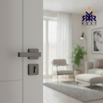 مقبض باب برنزي مطفي بتصميم مستطيل عريض