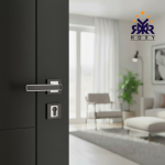 Black Door Handle with Silver Edges