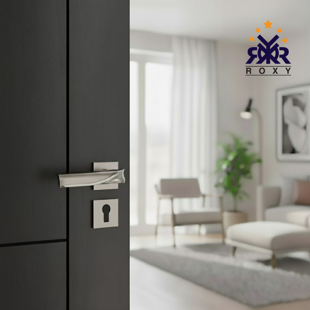 مسكة باب معدني ثنائي اللمعة بتصميم فاخر