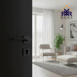 مقبض باب أسود مطفي بتصميم منحني أنيق