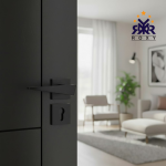 مقبض باب أسود مطفي بتصميم مائل