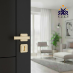 مقبض باب ذهبي مطفي بتصميم مستطيل عصري