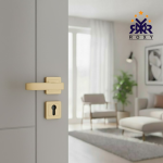 مقبض باب ذهبي بتصميم مستطيل فاخر