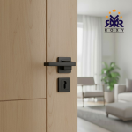 مقبض باب ROXY – تصميم هندسي بسيط باللون الأسود المطفأ