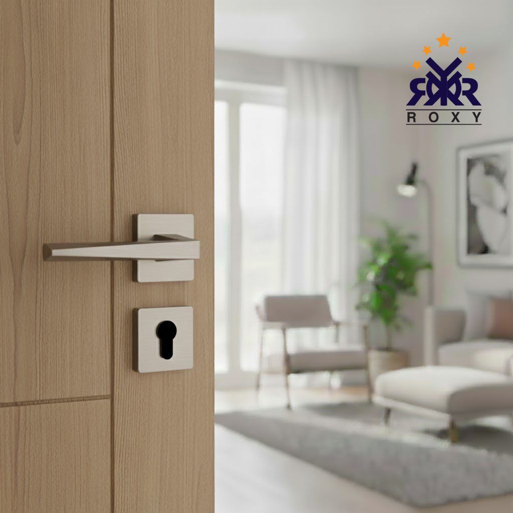 مسكة باب نيكل ساتان بتصميم مستقيم عصري