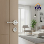 Dual-Finish Silver Modern Door Handle
