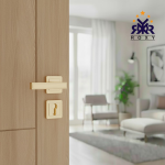 مقبض باب ذهبي مطفي بتصميم مستطيل عصري