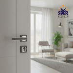 Black Door Handle with Silver Edges