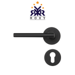 مقبض باب أسود مطفي بتصميم دائري بسيط