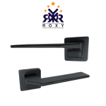 مقبض باب ROXY – تصميم هندسي بسيط باللون الأسود المطفأ