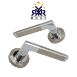 Dual-Finish Silver Modern Door Handle