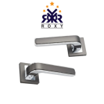 Black Door Handle with Silver Edges