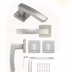 مقبض باب نيكل فاتح بتصميم مستطيل أنيق