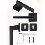 مقبض باب أسود مطفي بتصميم عصري مستطيل