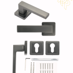 مقبض باب برنزي مطفي بتصميم مستطيل عريض