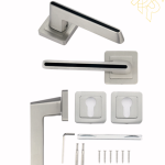 ماسك باب فضي مطفي مع خط اسود  – تصميم عصري